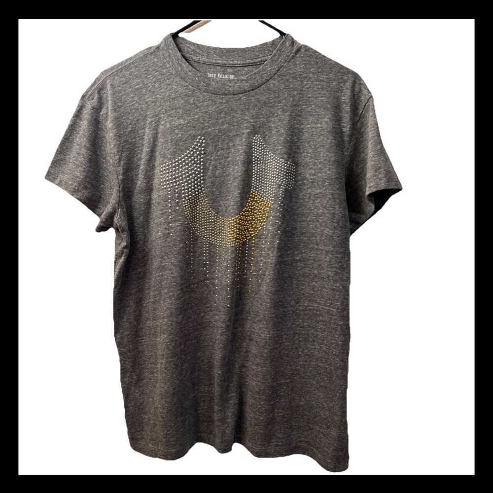 True Religion Gray Gold Short Sleeve Tee